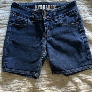 Hydraulic Dark Blue Jean Shorts for Women